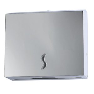 Dispenser Asciugamani Piegati a C o a Z Acciaio Inox Brillante Fino a 400 Fogli