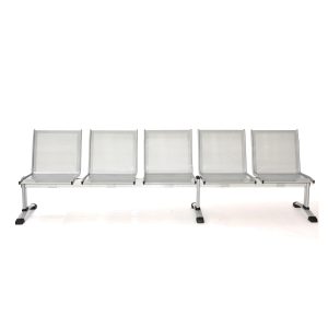 Panca per Sala D'Attesa Acciaio Microforato Verniciato Grigio Varie Dimensioni - 6