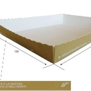 Vassoio Pizza Asporto 210x150x30 in Cartoncino Avana Compostabile 50 Pezzi