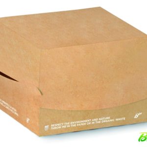 Porta Panino Hamburger 120x120x70 H in Cartoncino Avana Compostabile 50 Pezzi