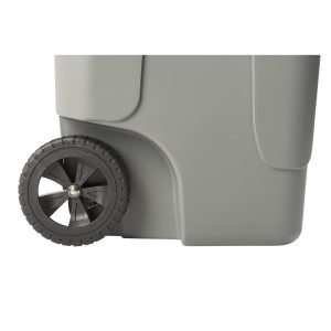 Bidone Carrellato 80 LT in Polipropilene con Fondo Grigio Coperchio Vari Colori - 3