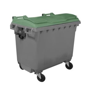 Cassonetto Industriale 4 RUOTE 1100 LT in PEHD con Fondo Grigio e Coperchio - 7