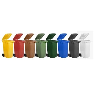 Bidone Per Raccolta Differenziata Carrellato 240 LT in PEHD Con Ruote Silenziose - 5