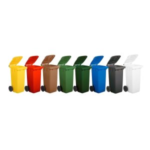 Bidone Per Raccolta Differenziata Carrellato 120 LT in PEHD Con Ruote Silenziose - 5