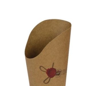 Bicchiere Porta Patatine Cono da Appoggio Fritti in Cartoncino Avana 50 Pezzi - 3