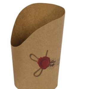 Bicchiere Porta Patatine Cono da Appoggio Fritti in Cartoncino Avana 50 Pezzi - 2