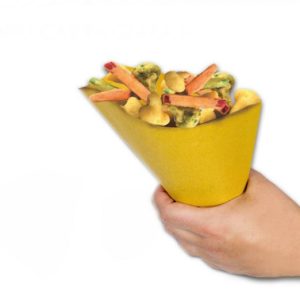 Cono in Carta Paglia Assorbente Antigrasso Asporto Alimenti Fritti 500 Pezzi - 2