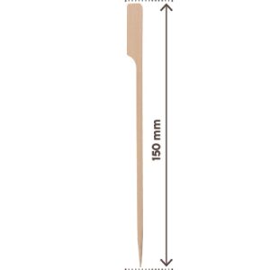 Spiedo Bandiera Bamboo Biodegradabile e Compostabile 100 Pezzi Varie Dimensioni - 5