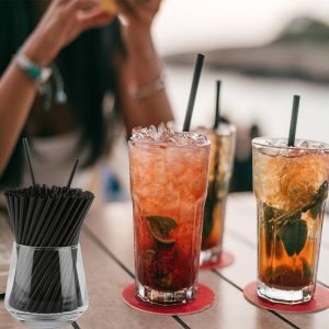 Cannuccia Nera Dritta Sfusa Biodegradabile e Compostabile 500 Pezzi 13Cm e 21Cm - 2