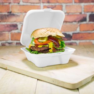 Contenitore Monouso in Polpa di Cellulosa con Coperchio da Asporto 50 Pezzi - 3