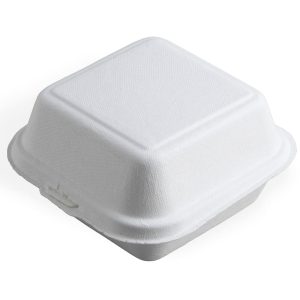 Contenitore Monouso in Polpa di Cellulosa con Coperchio da Asporto 50 Pezzi - 2