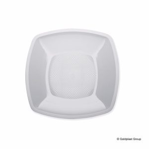 Piatto Piano Square Infrangibile e Riutilizzabile 230 mm 15 Pezzi Vari Colori - 4