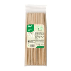 Spiedo Bamboo Biodegradabile 100pz Ø3mm 100 Pezzi Varie Altezze - 1