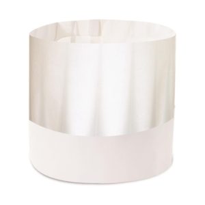 Cappello Chef Aperto Bianco in Carta 20 Pezzi Varie Altezze - 1