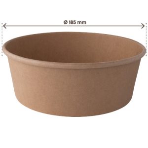 Insalatiera Avana Tonda in Cartoncino Impermeabile  Ø185 mm 1300 Ml 50 PZ - 1