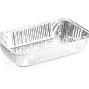 Vaschette Alluminio Bordo G senza Coperchio 2 Porzioni 210x140x38 H 100 Pezzi