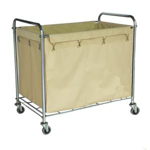 Carrello Portabiancheria con Sacco in Acciaio Cromato 92X56X89 Cm