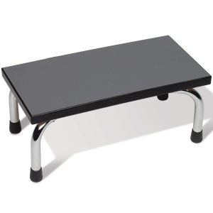 Scaletta 1 Gradino in Acciaio Cromato e Piedini in Gomma Antiscivolo