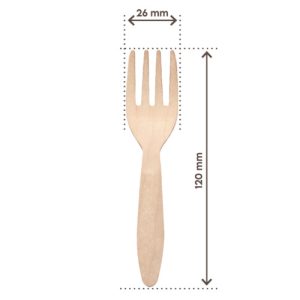 Forchettina Monouso in Legno Naturale Biodegradabile 120 mm 100 Pezzi