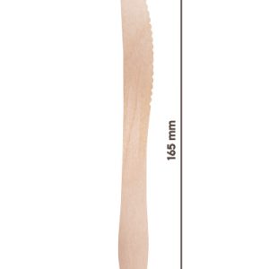 Coltello Monouso in Legno Naturale Biodegradabile 165 mm 100 Pezzi - 1