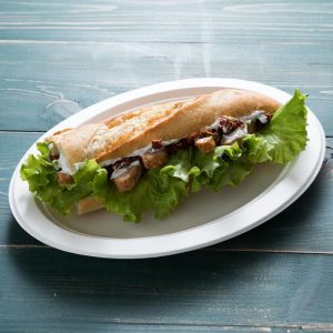 Piatto Ovale Monouso in Polpa di Cellulosa Compostabile 200x260 mm 50 Pezzi - 2