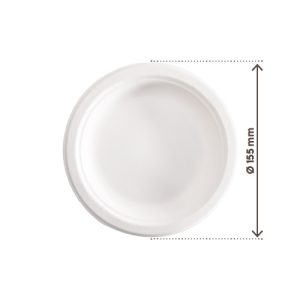 Piatto Tondo Piano Monouso in Polpa di Cellulosa Compostabile Ø155 mm 50 PZ - 1