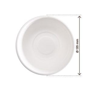 Piatto Fondo Monouso Polpa di Cellulosa Compostabile  Ø135 mm 390 ml 50 PZ