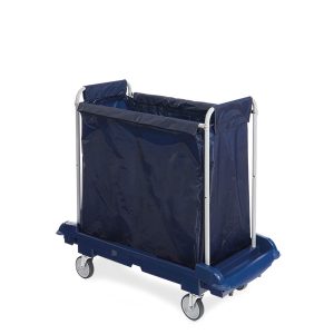 Carrello Porta Biancheria in Acciaio Rivestito in Rilsan e Ruote in Plastica
