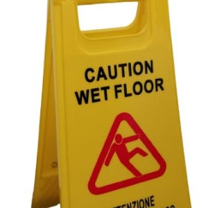 Segnale di Avviso " Pavimento Scivoloso" Italiano - Inglese con Pittogramma