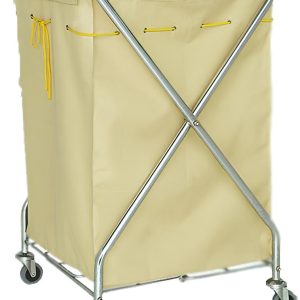 Carrello Portabiancheria con Sacco in Acciaio Cromato 68X59X105 Cm