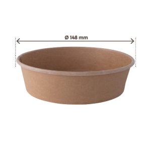 Insalatiera Avana Tonda in Cartoncino Impermeabile  Ø148 mm 500 Ml 50 Pezzi - 1