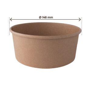 Insalatiera Avana Tonda in Cartoncino Impermeabile  Ø148 mm 750 Ml 50 Pezzi - 1