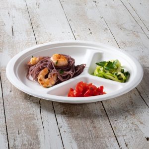 Piatto Tondo Triscomparto in Polpa di Cellulosa Compostabile Ø260 mm 50 PZ - 2