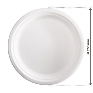 Piatto Tondo Piano Monouso in Polpa di Cellulosa Compostabile Ø260 mm 50 PZ - 1