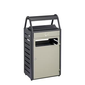 Gettacarte con Posacenere in Acciaio Grigio Chiaro-Grigio Scuro 48 LT