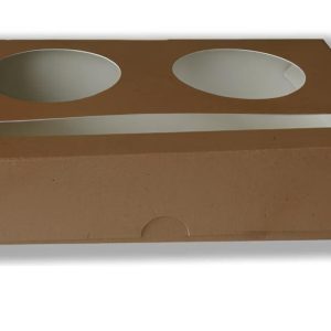 Cestino da Asporto Marrone Porta Bicchieri 2 Fori 158x100 MM 20 Pezzi