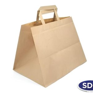 Borse Shopper Avana da Asporto a Fondo Largo 320X215X270 MM 250 Pezzi