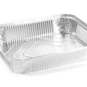 Vaschette Alluminio Rettangolare Bordo L 8 Porzioni 325X260X51 H 50 Pezzi