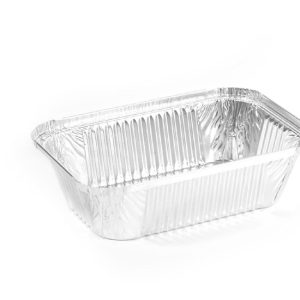 Vaschette Alluminio Rettangolare Bordo L 2 Porzioni Alto 201x136x50 H 100 Pezzi