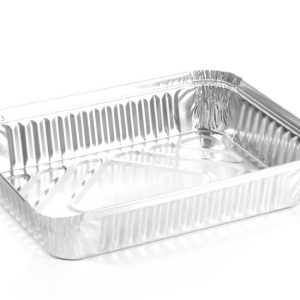 Vaschette Alluminio Rettangolare Bordo L 4 Porzioni 225x175x33 H 100 Pezzi