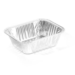 Vaschette Alluminio Bordo G senza Coperchio 1/2 Porzione 126x101x38H 100 Pezzi