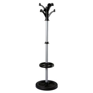 Appendiabiti in Metallo Verniciato Grigio-Nero con 8 Ganci Neri Chiara