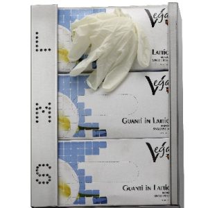 Dispenser Triplo di Guanti Monouso in Acciaio Inox Brillante - 2