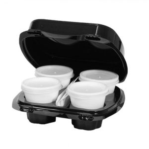 Porta caffè 4 Bicchieri Contenitore più Coperchio in Plastica per Caffè 60 Pezzi - 1