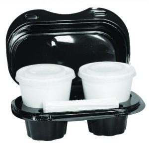 Porta Caffè 2 Bicchieri Contenitore più Coperchio in Plastica per Caffè 90 Pezzi