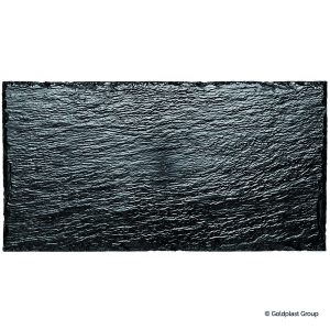 Piatto Rock Grande Nero Riutilizzabile 300x158 mm 10 Pezzi - 1