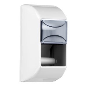 Dispenser Doppio per Rotoli Carta Igienica in ABS Bianco da Muro