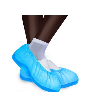 Copriscarpe in CPE Blu con Elastico di Chiusura Termosaldato DPI CAT I 100 Pezzi