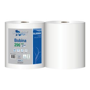 Bobina Industriale 2 Veli in Pura Cellulosa 800 Strappi 296 Mt 2 Rotoli - 1