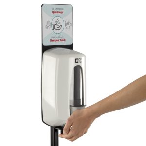 Piantana per Dispenser Gel Mani Disinfettante con Deposito 40x40x133,5 Cm - 3